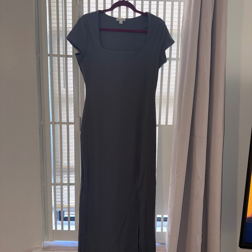 Dark Gray square neck dress